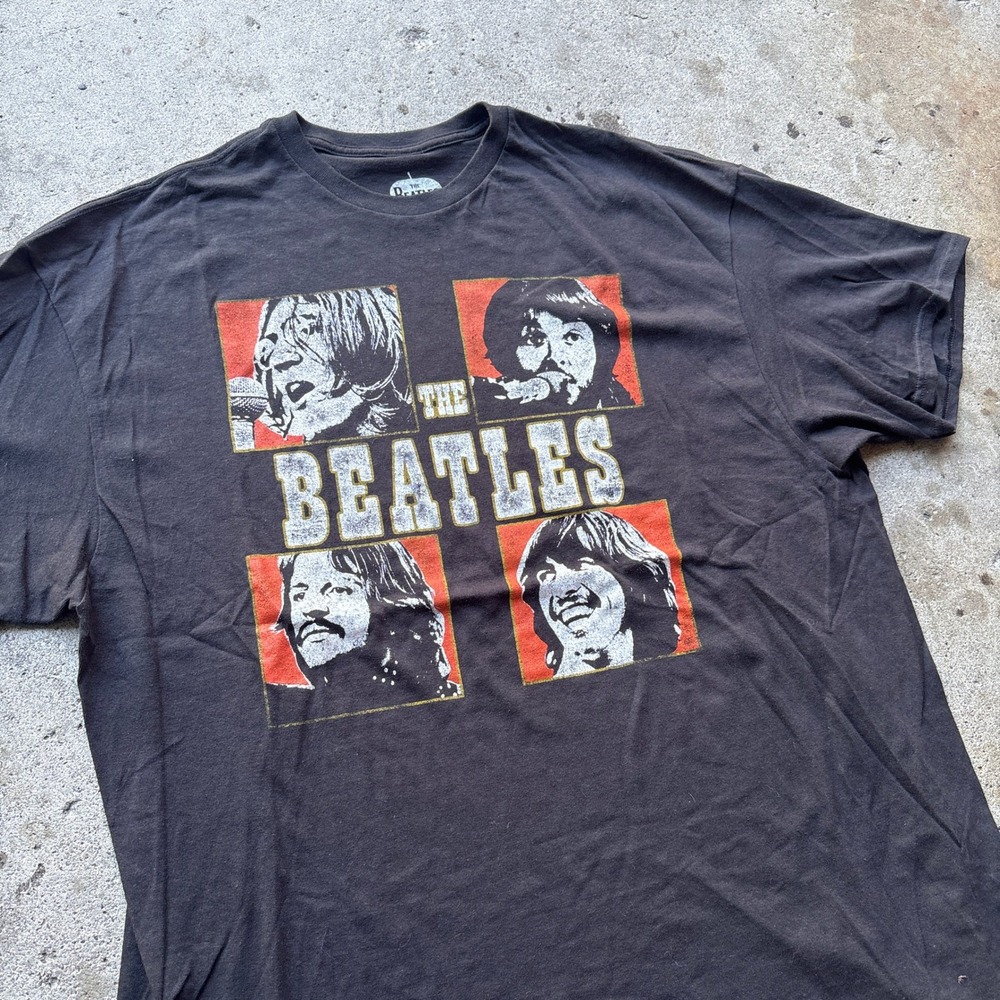 The Beatles Graphic T-Shirt Mens 2XL Black Apple Corps 2020 Band Tee